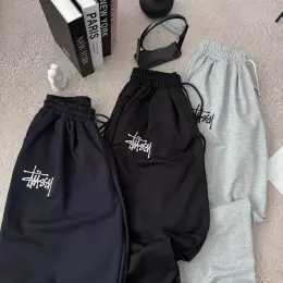 Штани Stussy з вишивкою, чорні, сірі, сині