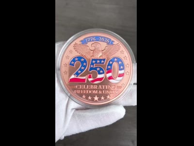 Мідний раунд 5 унцій 999 мідь 1776-2026