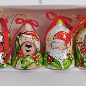 Новогодний набор колокольчики, деревянная игрушка, сувенир.