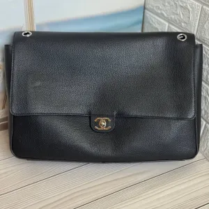 Сумка chanel maxi flap шкіряна чорна