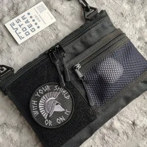 Сумка через плече cordura з велкро для патчів сіткою крос-боді унісекс пласка c панелью полем липучкой кроссбоди на плечо mesh плоская городская edc
