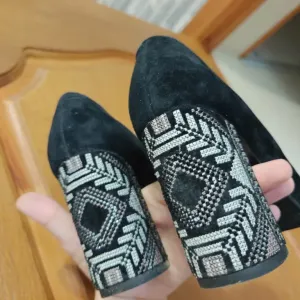 Лотом туфлі класика шкіра бісер замш