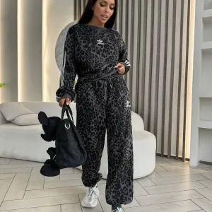 Жіночий спортивний костюм Adidas/Турецька трьохнитка/Леопардовий принт, костюм адідас/42-48