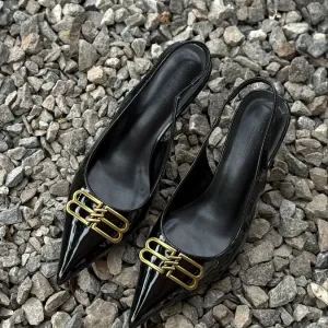 Чорні слінгбеки/ лодрчки/ туфлі/ мюлі Balenciaga