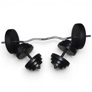 АКЦІЯ! Набір кривий гриф на біцепс + гантелі  Гриф кривий W композитні гантелі  Набір для занять спортом та фітнесом від виробника Накладений платіж