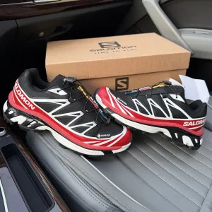 Чоловічі осіні зимові термо кросівки саломон вологостійкі  Salomon XT6 Gore Tex black red  premium