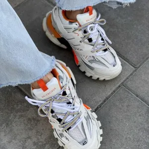 Мужские кроссовки Balenciaga Track 3.0 Premium White&Orange. 40-45