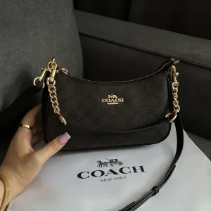 Сумка Coach Teri Shoulder Bag, коуч, коач біла, чорна , шоколадна