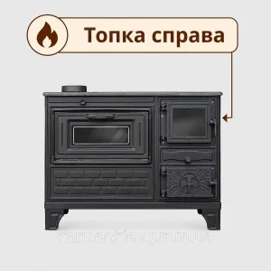 Дров'яна піч-кухня, камін з плитою та духовкою, чавунна Eforisi EFS-12R (Туречина)