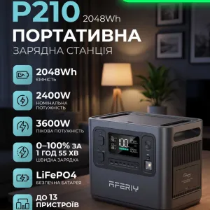 ‼️‼️В НАЯВНОСТІ‼️‼️Зарядна станція AFERIY P210  2400W/2048Wh ‼️ЄВРОПЕЙСЬКА ВЕРСІЯ‼️