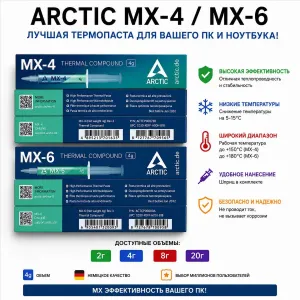 ‼️ОПТ ‼️ Термопаста ARCTIC MX-4 MX-6 для процесора ПК ноутбука відеокарти PS5 Xbox ОПТ