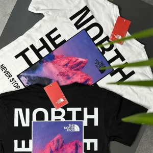 TNF // Футболка THE NORTH FACE Purple Mountains // Большой Принт Фиолетовые Горы ТНФ