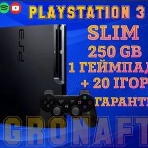 Sony PlayStation 3 Slim 250 GB з геймпадом та іграми