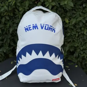 Рюкзак SprayGround белый мужской рюкзак Спрейграунд кожаный спортивный школьный портфель Спрей | Рюкзак шкіряний SprayGround чоловічий білий Спрей