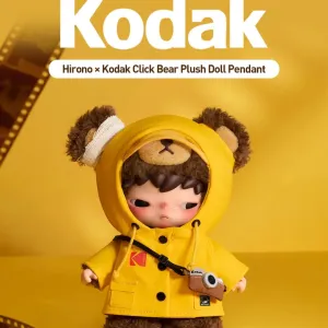 Оригінал Pop Mart Hirono × Kodak Click Bear Plush Doll Pendant