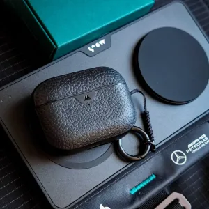 Защитный кейс "Mous" Black Leather к наушникам Apple AirPods Pro 1 и 2