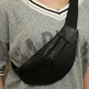 Бананка из натуральной кожи кожаная сумка на пояс на плечо барсетка