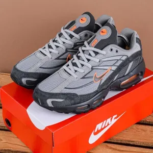 (1936) Акція! 05 Кросівки Nike Shox сірі з помаранчевим (41-46) найк найки