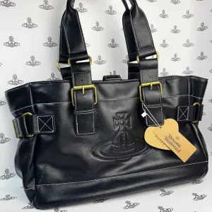 ЗНИЖКА! Сумка Vivienne Westwood Big Leather Vintage Bag Чорна Вів'єн Вествуд
