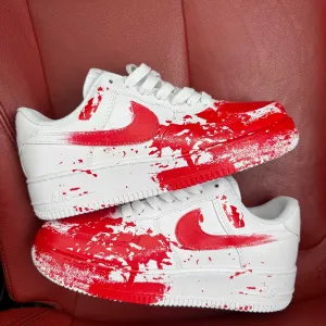 (ОПЛАТА ПІСЛЯ ОГЛЯДУ)Nike Air Force Blood Custom Red Найк Аір Форс