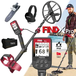 Металошукач Nokta FindX Pro. Разом з сумкою, лопаткою та навушниками. Водостійки, простий, надійний металодетектор Нокта