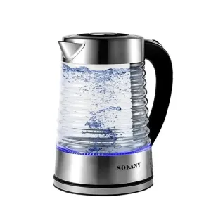 Електрочайник Sokany SK-1027 2.2 л скляний новий LED підсвітка
