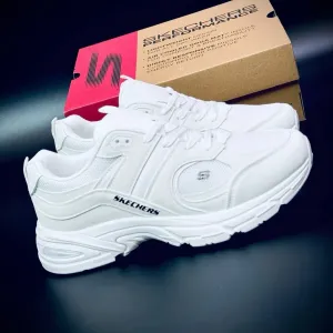 Якісні літні кросовки для чоловіків Skechers Performence кожані чоловічі кросовки скечерс білі