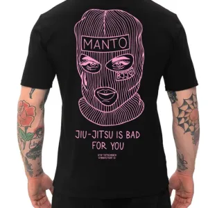 Футболки мужские MANTO манто черная белая с борцами ММА BJJ UFC
