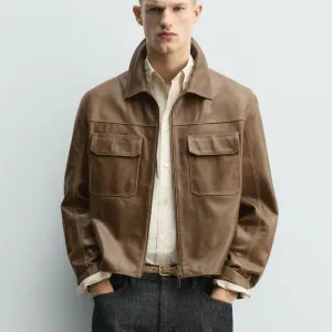 Шкіряна куртка Zara розмір S