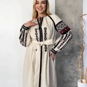 Сукня вишита ,беж, чорні, білі .Ціни різні