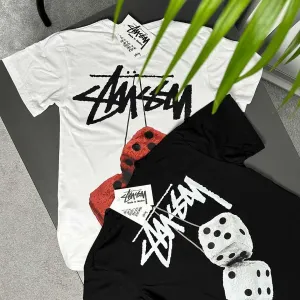 Большой Принт Stussy Fuzzy Dice • Новая Футболка Стусси Фуззи Дайс • XS S M L XL XXL