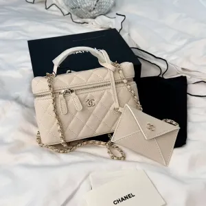 Chanel Vanity Case Ivory premium / Chanel Vanity / жіноча сумочка / сумка шанель