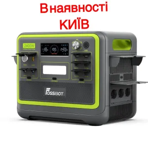 Зарядна станція Fossibot F2400, 2400 Вт, 2048 Вт/год (електростанція для дому, UPS, ДБЖ) EU, зелений