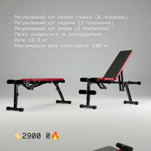 Лавка для жиму та пресу L110 Скамья лава жима складна регульована