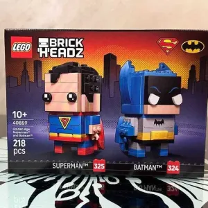 Конструктор LEGO Brick Headz 40859 Фігурки Супермена і Бетмена періоду Золотого віку