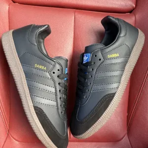 (БЕЗ ПЕРЕДОПЛАТИ) Adidas Samba OG Black Brown адідас самба чорні з коричнивими замшевими елементами кросівки з бежевою гумовою підошвою