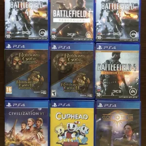 Sony PS4: Call of Duty Ghosts, Infinite Warfare, WWII, Moderne Warfare, Advanced Warfare (російські), Baldurs Gate, Deadpool New, Diablo Cyberpunk