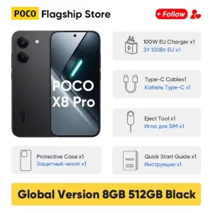 НОВИЙ Poco X8 PRO 8/512Gb Black + 100Вт!!! блок живлення, новий, не розпакований!