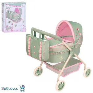 Дитяча коляска для ляльок DeCuevas 86068 Botanic з сумочкою та кошиком Детская коляска для кукол