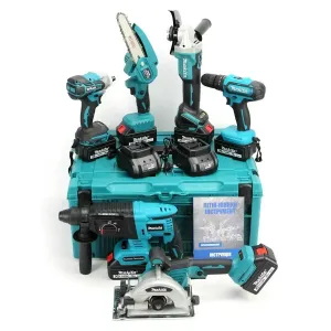 Акумуляторний набір 6в1 Makita 48V Шуруповерт, Гайковерт Секатор Перфоратор Міні-пила Болгарка