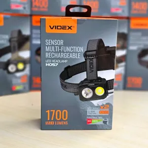 VIDEX VLF-H057 1700Lm - потужний далекобійний налобний світлодіодний ліхтарик, на акумуляторах 18650. З червоним та зеленим світлом. Відекс 057