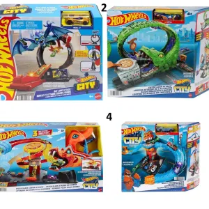 ОРИГИНАЛ! Трек Хот Вилс Атака Сити Горилла крокодил кобра летучая мышь Hot Wheels City Gorilla Pizza Slam Cobra Хот вілс треки Bat Loop Attack
