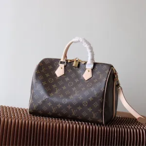 Жіноча сумка Louis Vuitton speedy 30 monogram canvas handbag lv женская сумочка луи витон спиди натуральна шкіра коричнева шкіряна кожаная натуральна