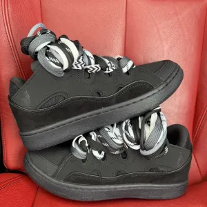 (БЕЗ ПЕРЕДОПЛАТИ) Lanvin Curb Sneakers Black Grey ланвін чорно сірі
