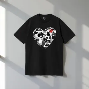 Футболки Comme des Garcons Play Logo унисекс черная белая тишка плей