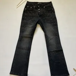Purple flared jeans