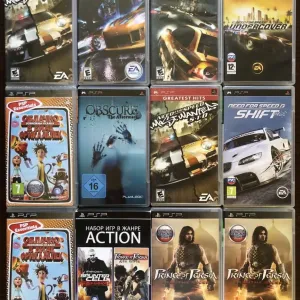 Sony PSP: Manhunt 2, Metal Gear Solid, MediEvil Obscure, Need for Speed Most Wanted, Crash Resistance Marvel Ultimate Alliance Jak LittleBigPlanet