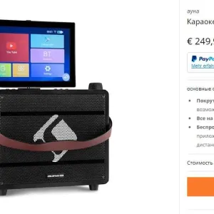 Интернет радио караоке  Аккумуляторная Колонка  дисплей auna Pro Spin