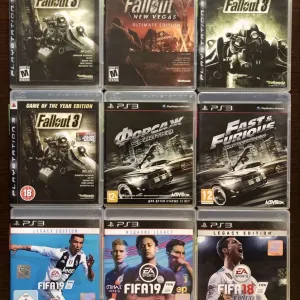 Sony PS3: Fallout 3 (російський), New Vegas, Форсаж FIFA 19 , FarCry Folklore FEAR Fight Night Champion, Formula 1, Fist of the North Star Ken’s Rage