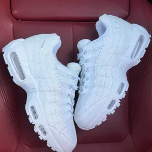 (БЕЗ ПЕРЕДОПЛАТИ) Nike Air Max 95 Essential White найк ейр макс 95 білі шкіряні сітчасті кросівки з прозорими повітряними подушками